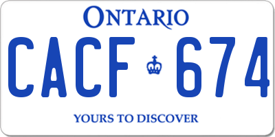 ON license plate CACF674