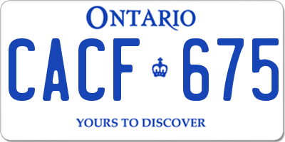 ON license plate CACF675