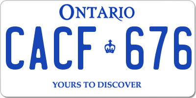 ON license plate CACF676