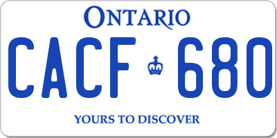 ON license plate CACF680