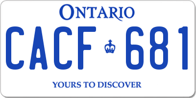 ON license plate CACF681