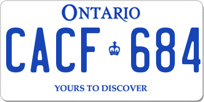 ON license plate CACF684