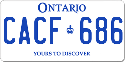 ON license plate CACF686