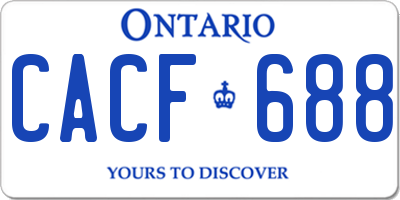 ON license plate CACF688