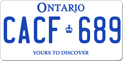 ON license plate CACF689