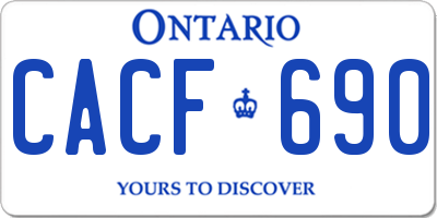 ON license plate CACF690