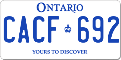 ON license plate CACF692