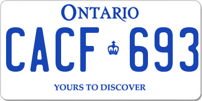 ON license plate CACF693