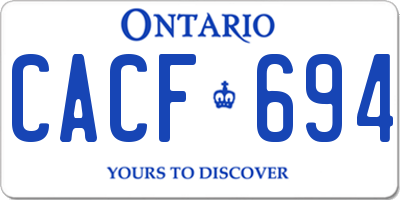 ON license plate CACF694