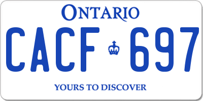 ON license plate CACF697