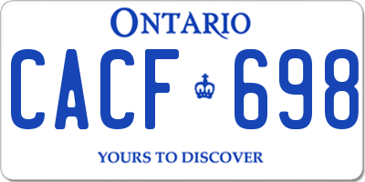 ON license plate CACF698