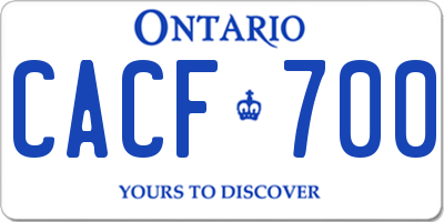 ON license plate CACF700