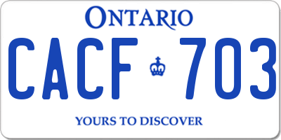 ON license plate CACF703