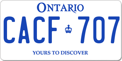 ON license plate CACF707