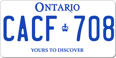 ON license plate CACF708