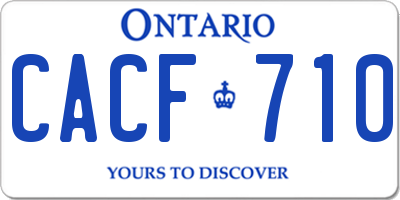 ON license plate CACF710