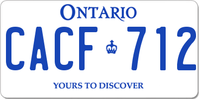 ON license plate CACF712