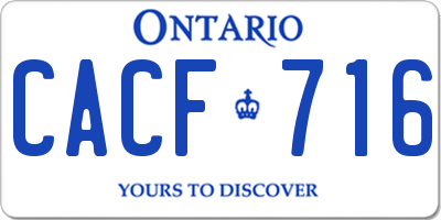 ON license plate CACF716