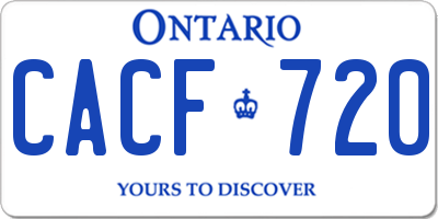 ON license plate CACF720