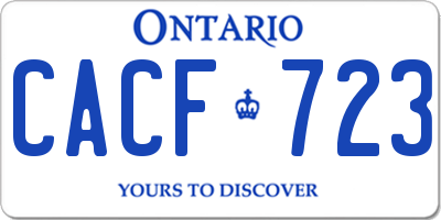 ON license plate CACF723