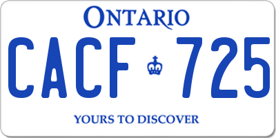 ON license plate CACF725