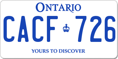 ON license plate CACF726