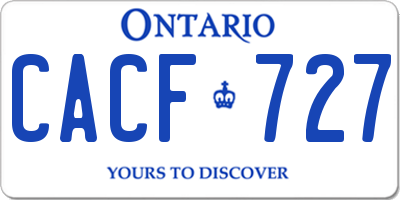 ON license plate CACF727