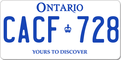 ON license plate CACF728