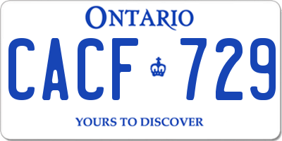 ON license plate CACF729