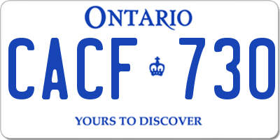 ON license plate CACF730