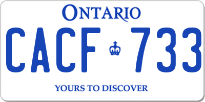 ON license plate CACF733