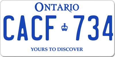 ON license plate CACF734