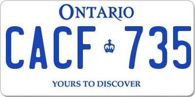 ON license plate CACF735