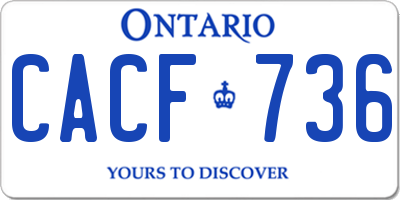 ON license plate CACF736