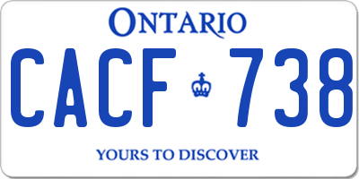 ON license plate CACF738