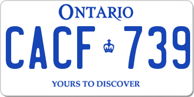 ON license plate CACF739