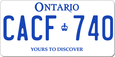 ON license plate CACF740