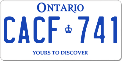 ON license plate CACF741