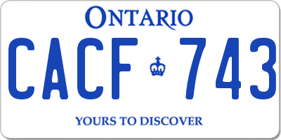 ON license plate CACF743