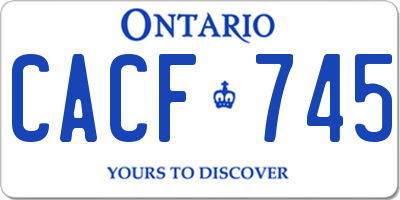 ON license plate CACF745