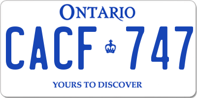 ON license plate CACF747