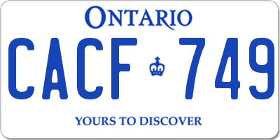 ON license plate CACF749