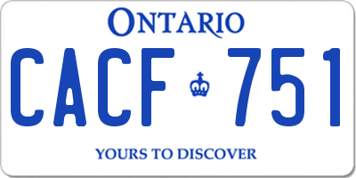 ON license plate CACF751