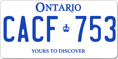 ON license plate CACF753