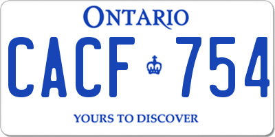 ON license plate CACF754