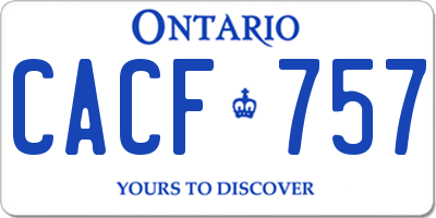 ON license plate CACF757