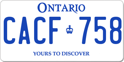 ON license plate CACF758