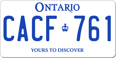 ON license plate CACF761