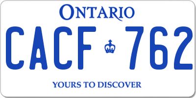 ON license plate CACF762