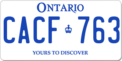 ON license plate CACF763